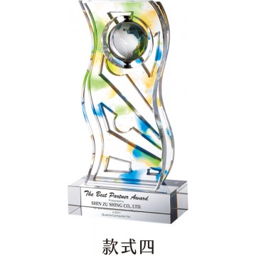 WS-42036旋轉水晶水切割彩虹琉璃水晶獎牌